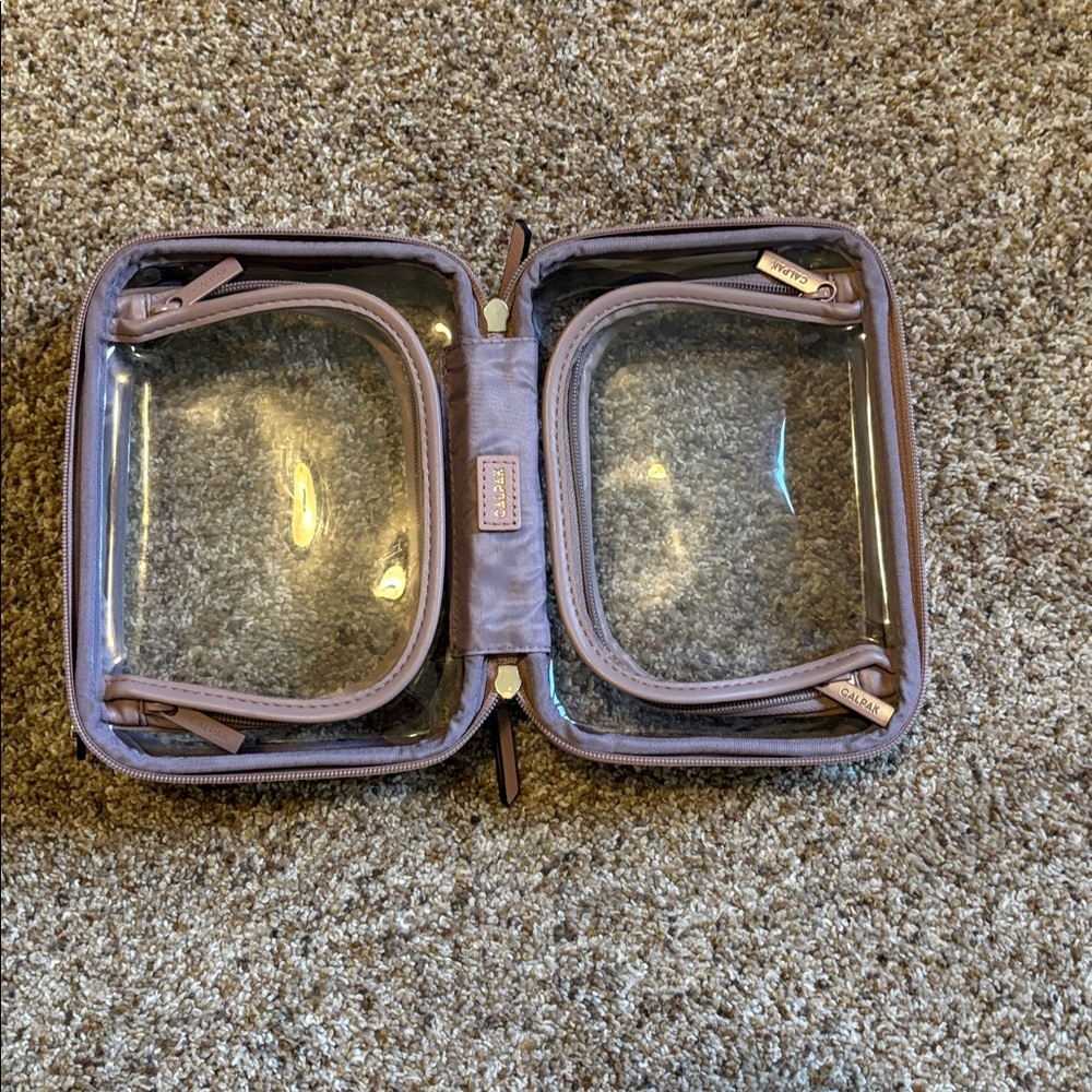 Calpak Small Clear Cosmetics Case in Mauve